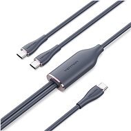 Vention USB 2.0 Type-C Male to 2 Type-C Male 5A Cable Silicone Type, 1,5 m, fekete - Adatkábel