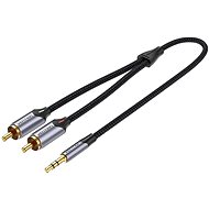 Vention 3.5mm Jack Male to 2-Male RCA Cinch Cable 1.5M Gray Aluminum Alloy Type - AUX Cable