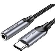 Vention USB-C Male to 3.5mm Earphone Jack With DAC Adapter 0.1m Gray Aluminum Alloy Type - AUX Cable