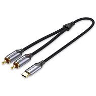 Vention USB-C Male to 2-Male RCA Cable 1M Grey Aluminium Alloy Type - AUX Cable