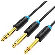 Vention TRS 6.5mm Male to 2*6.5mm Male Audio Cable 1M Black - Audio kábel