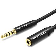 Vention Cotton Braided 3.5mm Audio Extension Cable 1.5M Black Metal Type - AUX Cable
