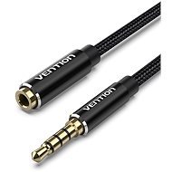 Vention Cotton Braided TRRS 3.5 mm Male to 3.5 mm Female Audio Extension 1 m Black Aluminum Alloy Type - Audio kábel