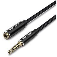 Vention Cotton Braided TRRS 3.5mm Male to 3.5mm Female Audio Extension 2m Black Aluminum Alloy Type - AUX Cable