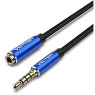 Vention Cotton Braided TRRS 3.5mm Male to 3.5mm Female Audio Extension 1m Blue Aluminum Alloy Type - AUX Cable