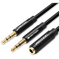 Vention 2x 3.5mm Male to 3.5mm Female Audio Cable, 0.3m, Black, ABS Type - Adapter