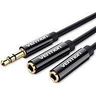 Vention 3,5mm Male to 2x 3,5mm Female Stereo Splitter Cable 0,3m Black ABS Type - Audio kábel