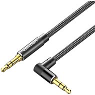 Vention Cotton Braided 3.5mm Male to Male Right Angle Audio Cable 1M Black Aluminum Alloy Type - AUX Cable