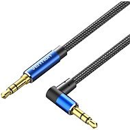 Vention Cotton Braided 3.5mm Male to Male Right Angle Audio Cable 0.5M Blue Aluminum Alloy Type - AUX Cable