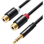 Vention 3.5mm Male to 2x RCA Female Audio Cable 0.3m Black Metal Type - Audio-Kabel