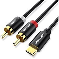 Vention Type-C (USB-C) to 2× RCA Male Audio Cable 0,5 m Black Metal Type - Audio kábel