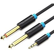 Vention 3,5 mm Male to 2× 6,3 mm Male Audio Cable 0,5 m Black - Audio kábel