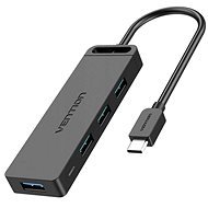 Vention Type-C auf 4-Port USB 3.0 Hub mit Power Supply Black 0,5 m ABS Type - USB Hub