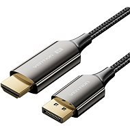 Vention Cotton Braided 8K DisplayPort Male to HDMI Male Cable Black Zinc Alloy Type - 1,8m - Videokábel