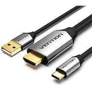 Vention Type-C (USB-C) to HDMI Cable with USB Power Supply, 1m, Black, Metal Type - Data Cable