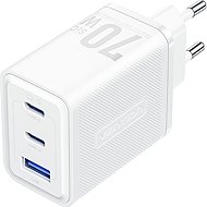 Vention 3-Port USB (C + C + A) SiC Charger (70W/70W/22,5W) EU-Plug White - Wall Charger