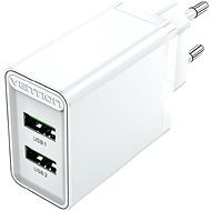 Vention 2-Port USB (A+A) Wall Charger (18W) White - Töltő adapter