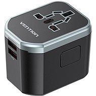 Vention 3-Port USB (C + A + A) Universal Travel Adapter (20 W / 18 W / 18 W) Black - Nabíjačka do siete
