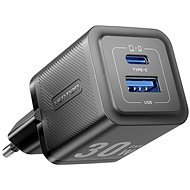 Vention 2-Port USB (C + A) GaN Charger (30W/30W) EU-Plug Black - AC Adapter