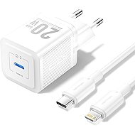 Vention 1-Port USB-C GaN Charger (20W) with USB-C to Lightning Cable (1M) EU-Plug White - Wall Charger