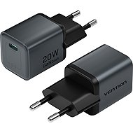 Vention 1-Port USB-C GaN Charger (20W) EU-Plug Gray - Wall Charger