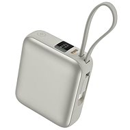 Vention 10000mAh Mini Power Bank (USB-C + USB-C) with Built-in USB-C Cable 35W Beige - Power Bank