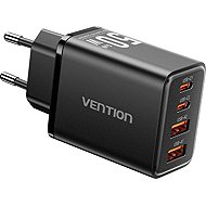 Vention 4-Port USB (C+C+A+A) GaN Charger (30W/20W/18W/18W) EU-Plug Black - Wall Charger
