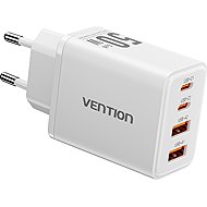 Vention 4-Port USB (C+C+A+A) GaN Charger (30W/20W/18W/18W) EU-Plug White - Wall Charger