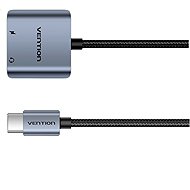 Vention Cotton Braided USB-C Male to 3.5mm Female Audio Digital Signal Converter PD 60W 0.1M Gray - Adapter