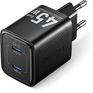 Vention 2-Port USB (C+C) GaN Charger (45W/45W) EU-Plug Black - Wall Charger