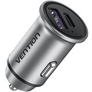 Vention Two-Port USB A+C (30W/30W) Car Charger Gray Mini Style Aluminium Alloy Type - Car Charger