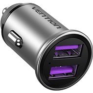 Vention Two-Port USB A+A (30W/30W) Car Charger Gray Mini Style Aluminium Alloy Type - Auto-Ladegerät