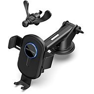 Vention One Touch Clamping Car Phone Mount With Suction Cup Black Square Type - Phone Holder