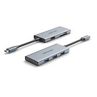 Vention USB-C to HDMI/3× USB 3.0/SD/TF Docking Station Aluminum Alloy Type 0.15M Gray - Dokovacia stanica