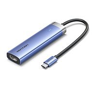 Vention USB-C to HDMI/USB 3.0 x 3/PD Docking Station 0.15M Blue Aluminum Alloy Type - Port replikátor