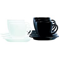LuminArc CARINE 6 db csésze és csészealj készlete, fehér/fekete - Csésze készlet