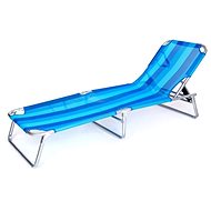 HAPPY GREEN Garden deckchair ATHINA, light blue, stripe - Garden Lounger
