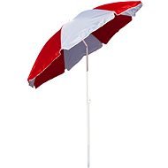 HAPPY GREEN Beach parasol with hinge 180cm, red and white - Sun Umbrella