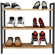 VerdeDesign NAMUR 3 SR shoe rack, pine / black - Shoe Rack