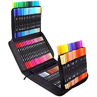 VERK Double-sided markers 18312, brush / liner, in case - set of 100 - Felt Tip Pens