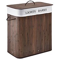 Verk 27278 Double laundry basket bamboo, dark brown - Laundry Basket