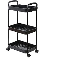 Verk 27259 Shelf on wheels, 3 shelves, black - Shelving Unit