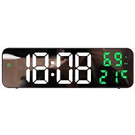Verk 27369 Multifunction mirror clock with alarm and thermometer, green - Alarm Clock