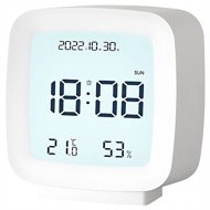 Verk 27441 Clock with thermometer and hygrometer, white - Table Clock