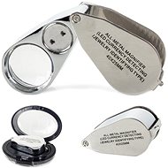 Verk Folding magnifier with LED and UV light 40×, silver - Magnifying Glass