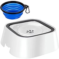 Purlov 24342 Water bowl for dogs 1,5 l white + travel bowl - Dog Bowl