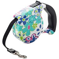 Verk 19090 Flexi leash 5 m, 15 kg, blue flowers - Leash