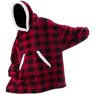 Verk 24558 TV hoodie, oversize, checked red - Wearable Blanket