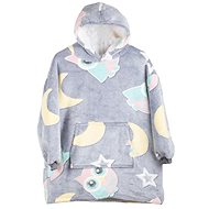 Verk 24305 Luminous plush hoodie with owl hood - for children grey - Wearable Blanket