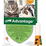 Advantage 4 × 0.4 ml - spot-on for small cats and rabbits - Antiparasitic Pipette